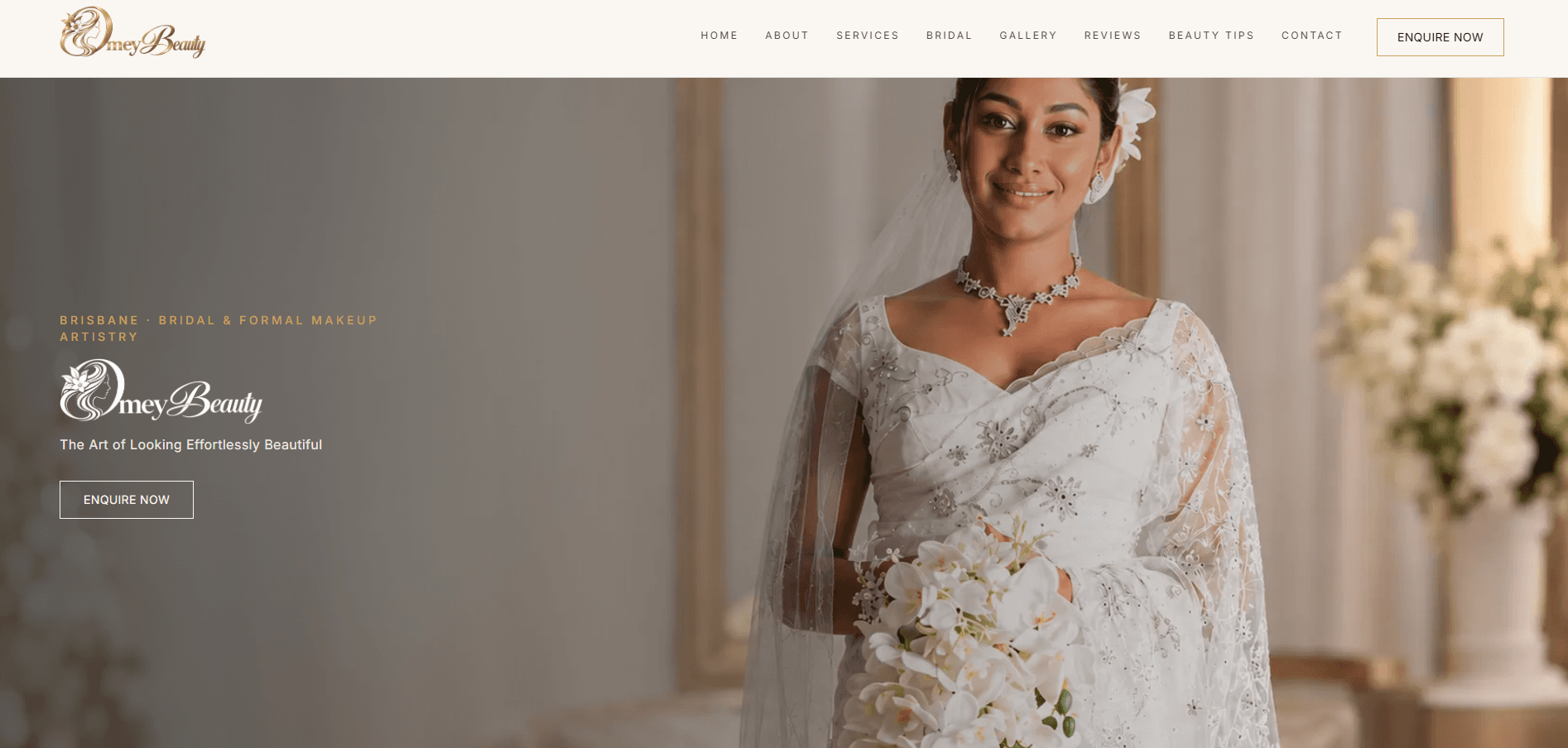 Screenshot of the Omey Beauty website